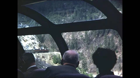 Train Viewing Car Passing Mountainside Video stock 47645928
