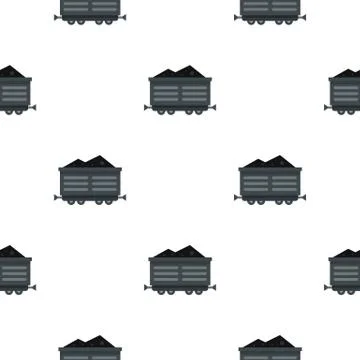 Train waggon with coal pattern flat Stock Illustration