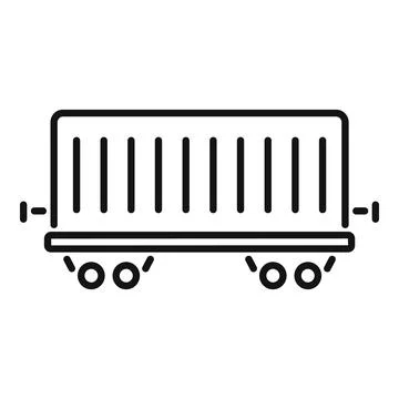 Train wagon carrying cargo container icon illustrating freight transportation Stock Illustration