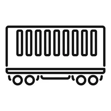 Train wagon carrying intermodal container for cargo transportation Stock Illustration