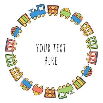 Train with wagon in circle Illustrazione stock