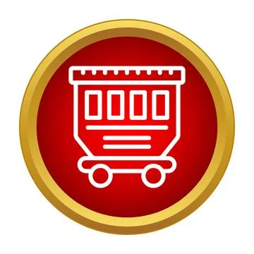 Train wagon icon transporting goods in red circle イラスト素材