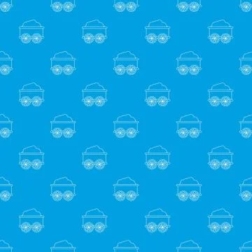 Train wagon pattern seamless blue Stock Illustration