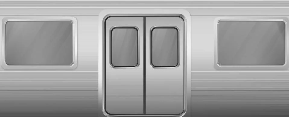 Train wagon with windows and closed doors Illustrazione stock