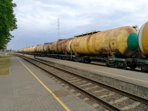 Train wagons in the railroad Stock Photos