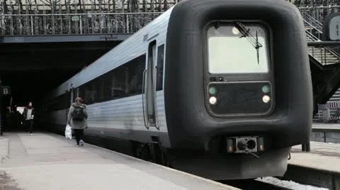 Train waiting Stock Footage 22364721