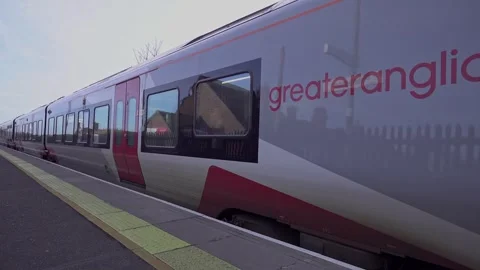 Train waiting to leave the station Stock Footage 262955491