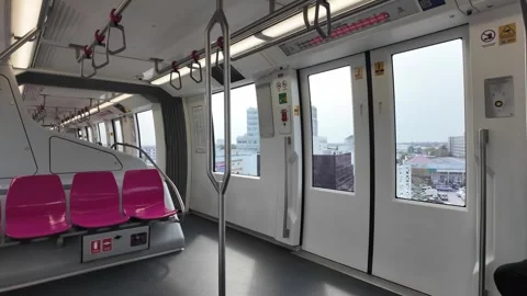 The train was empty and there were no passengers Stock Footage 264724477