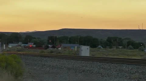 Train in Wells at Dusk(p1) Stock Footage 11879764