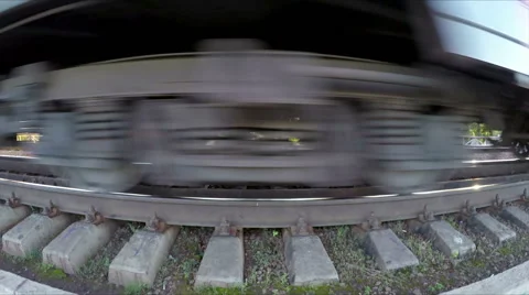 Train wheel on a rail Video stock 54340117