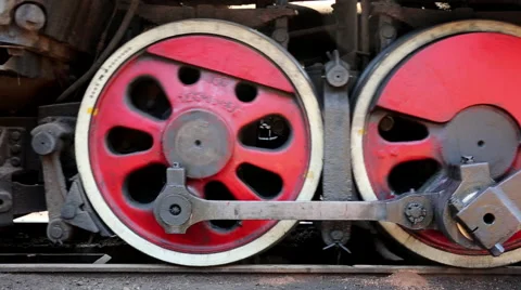 Train wheel starting moving Stock Footage 52465407