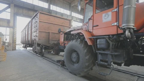 Train wheels close-up, freight train wheelset Video stock 127973048