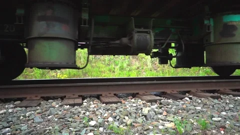 Train wheels go on rails Stock Footage 113897528