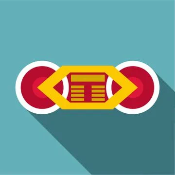 Train wheels icon, flat style Stock Illustration