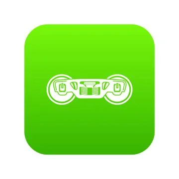 Train wheels icon green Stock Illustration