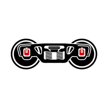 Train wheels icon, simple style Stock Illustration