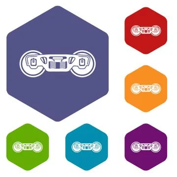 Train wheels icon, simple style Stock Illustration