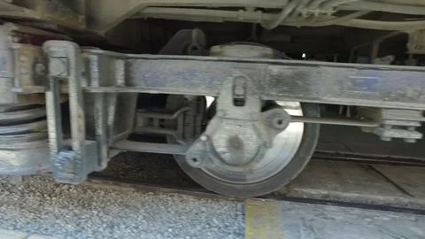 Train Wheels of an stopped Peruail Wagon Video stock 76686501