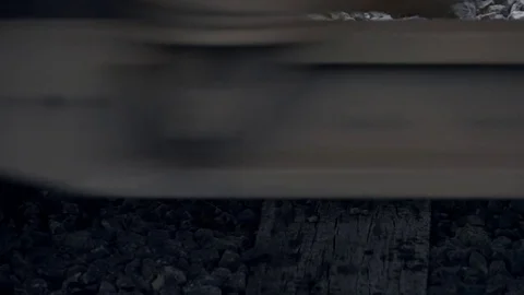Train Wheels Trundle over Track Video stock 72595009