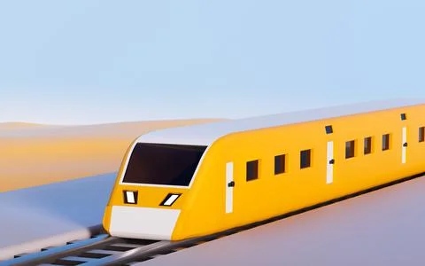 A train with white background, 3d rendering. Stock Illustration