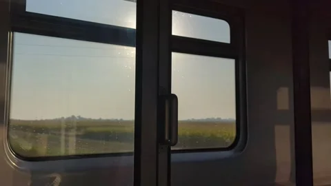 Train window during the trip Stock Footage 288200519