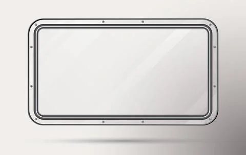 Train Window Isolated on Clear Background. Realistic View From Inside of Trai Illustrazione stock