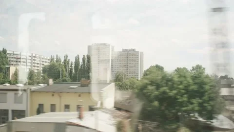 Train Window Perspective Travelling in Berlin 库存影片 144256043