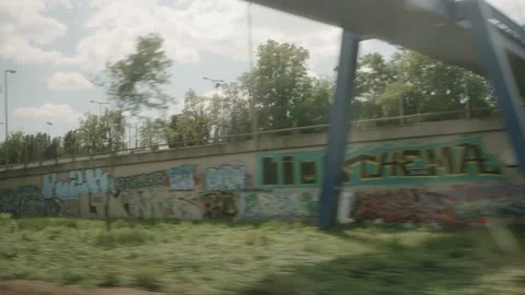Train Window Perspective Travelling in Berlin Stock-Footage 144256345