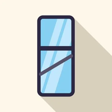 Train window reflecting sunlight with long shadow Stock Illustration