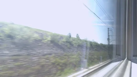 Train Window Tunnels 2997fps 4K byThe Basics Stock Footage 110567316