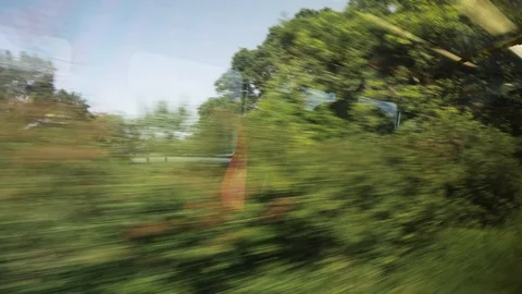 Train window view england countryside Stock Footage 92829059