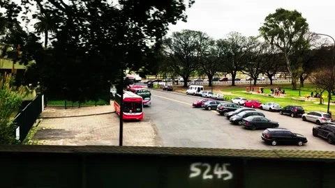 Train window view journey 3 travelling in city Stock Footage 247310910