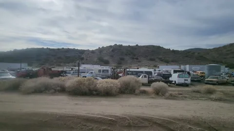 Train Window View Metrolink Commuter Rail Palmdale Lancaster California USA Video stock 230485011