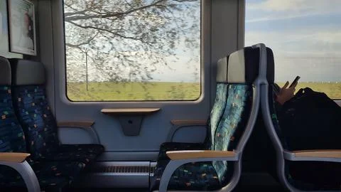Train window view sitting waiting travel tourism transport shotlisttravel s.. Stock Photos