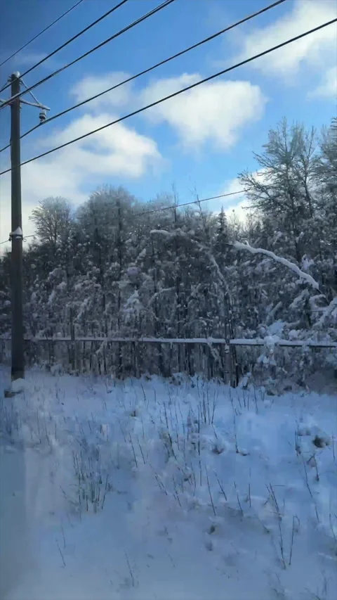 Train Window View Winter Landscape Snow Travel Journey Stock Footage 327548248
