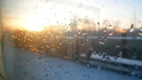 Train window winter rain Video stock 84427692