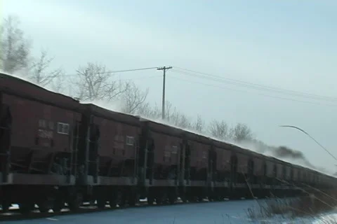 Train in Winter Video stock 2202457