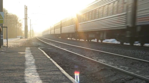 Train in winter Stock Footage 35863313