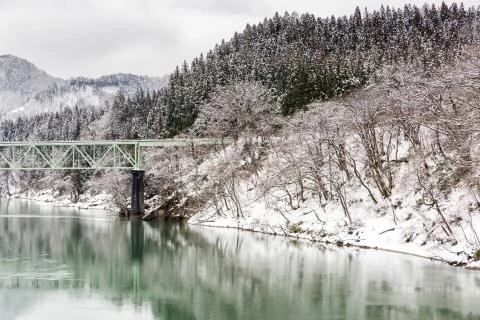 Train in Winter landscape snow Stock Photos
