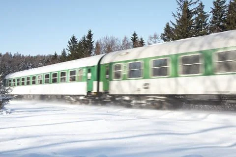 Train in winter Stock Photos