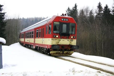 Train in winter Stock Photos