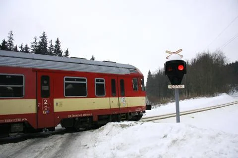 Train in winter Stock Photos