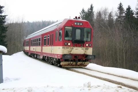 Train in winter  Stock Photos