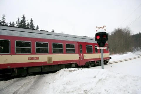 Train in winter  Stock Photos