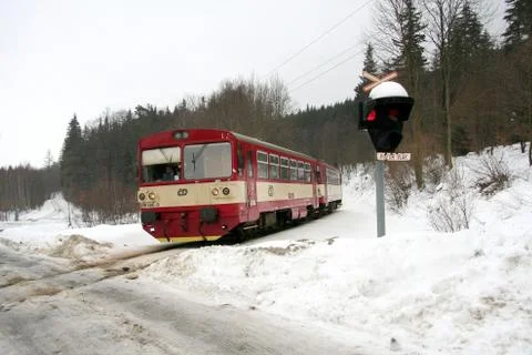 Train in winter  Foto stock