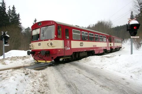 Train in winter  Stock Photos