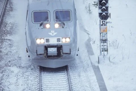 Train in winter Stock Photos
