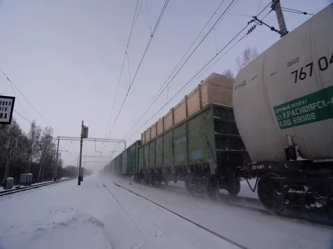 Train winter snowstorm 8 Stock Footage 70982614