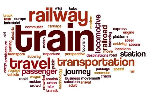 Train word cloud Illustrazione stock