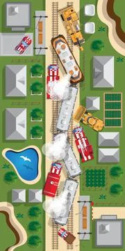 Train wreck. Stock Illustration